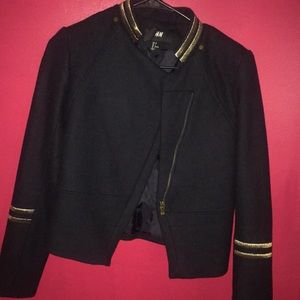 Navy Blue & Gold Waistline Sailor Jacket by H&M
